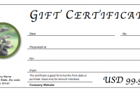 Golf Gift Certificate Template 2