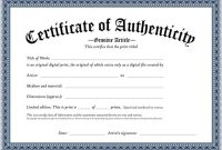 Photography Certificate Of Authenticity Template 6