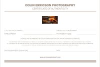 Photography Certificate Of Authenticity Template 7