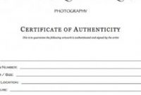 Photography Certificate Of Authenticity Template 9