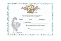 Roman Catholic Baptism Certificate Template 0