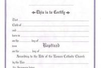 Roman Catholic Baptism Certificate Template 2