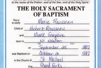 Roman Catholic Baptism Certificate Template 3