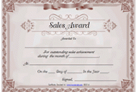 Sales Certificate Template 4