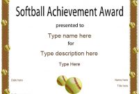 Softball Award Certificate Template 2