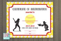 Softball Award Certificate Template 3
