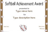 Softball Award Certificate Template 5