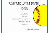 Softball Award Certificate Template 9
