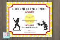 Softball Certificate Templates Free 2