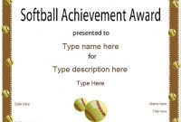 Softball Certificate Templates Free 4