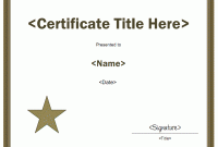 Star Certificate Templates Free 3