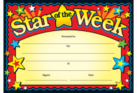 Star Of the Week Certificate Template 2