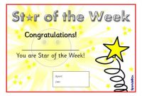 Star Of the Week Certificate Template