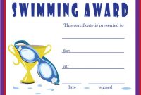Swimming Award Certificate Template 2