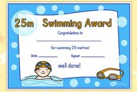 Swimming Award Certificate Template 6