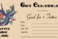 Tattoo Gift Certificate Template 2
