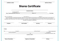Template Of Share Certificate 11