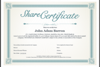 Template Of Share Certificate