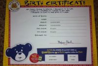 Build A Bear Birth Certificate Template 7