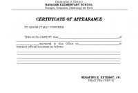 Certificate Of Appearance Template 2