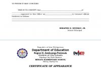 Certificate Of Appearance Template 7