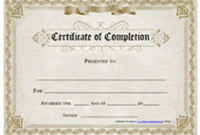 Certificate Of Completion Free Template Word 6