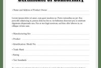 Certificate Of Conformity Template 4