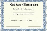 Certificate Of Participation Template Pdf 2