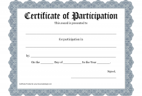Certificate Of Participation Word Template 9