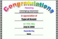 Congratulations Certificate Word Template 10