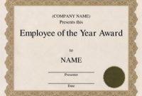 Employee Of the Year Certificate Template Free 10