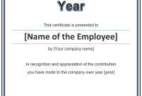 Employee Of the Year Certificate Template Free 6