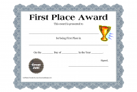 First Place Certificate Template 3