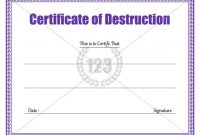 Free Certificate Of Destruction Template 10
