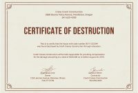 Free Certificate Of Destruction Template 5