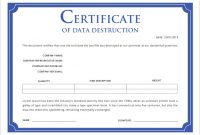 Free Certificate Of Destruction Template 6