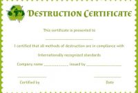 Free Certificate Of Destruction Template 9