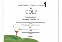 Golf Certificate Template Free 12
