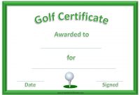 Golf Certificate Templates for Word 10