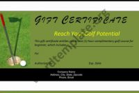 Golf Certificate Templates for Word 4