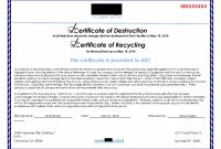 Hard Drive Destruction Certificate Template 6
