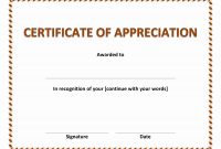 In Appreciation Certificate Templates 2