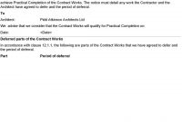 Jct Practical Completion Certificate Template 2