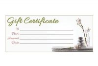 Massage Gift Certificate Template Free Printable 2