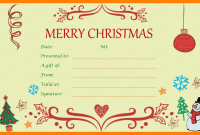 Merry Christmas Gift Certificate Templates 6