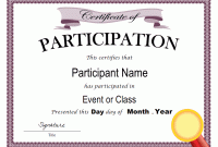 Participation Certificate Templates Free Download 6