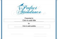 Perfect attendance Certificate Free Template 7