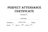 Perfect attendance Certificate Free Template 8