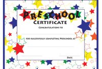 Preschool Graduation Certificate Template Free 3