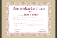 Recognition Of Service Certificate Template 4